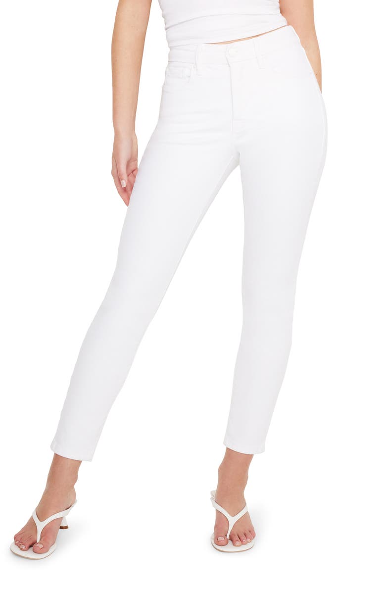 Good American Good Legs Skinny Crop Jeans, Main, color, White001