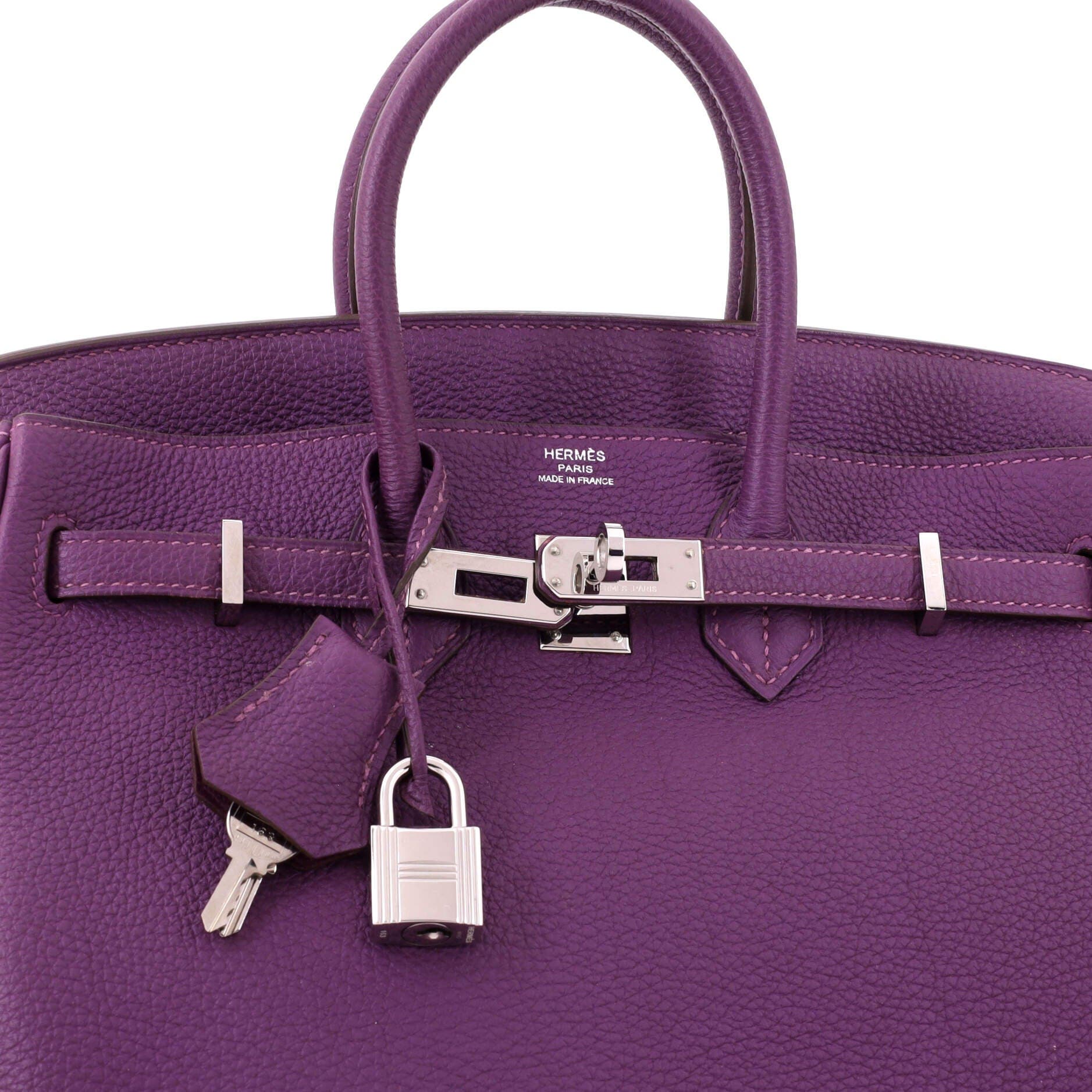 Pre-Owned Hermes Birkin Handbag Purple Togo with Palladium Hardware 25, Alternate, color, Anemone