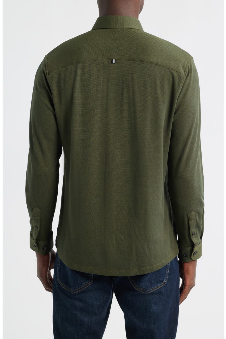 Two Tone DryTouch® Performance Button-Up Shirt, Alternate, color, OLIVE