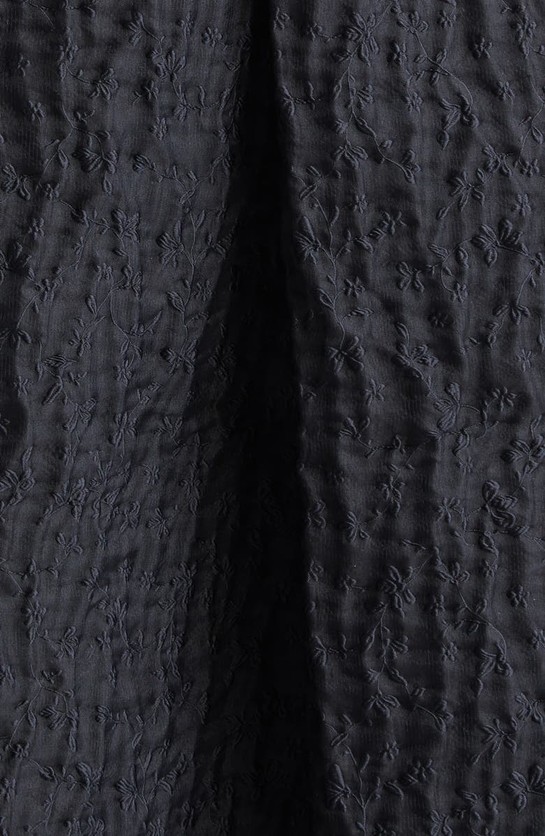 Cecilie Bahnsen Ambra Floral Lobelia Matelassé Babydoll Dress, Alternate, color, Black