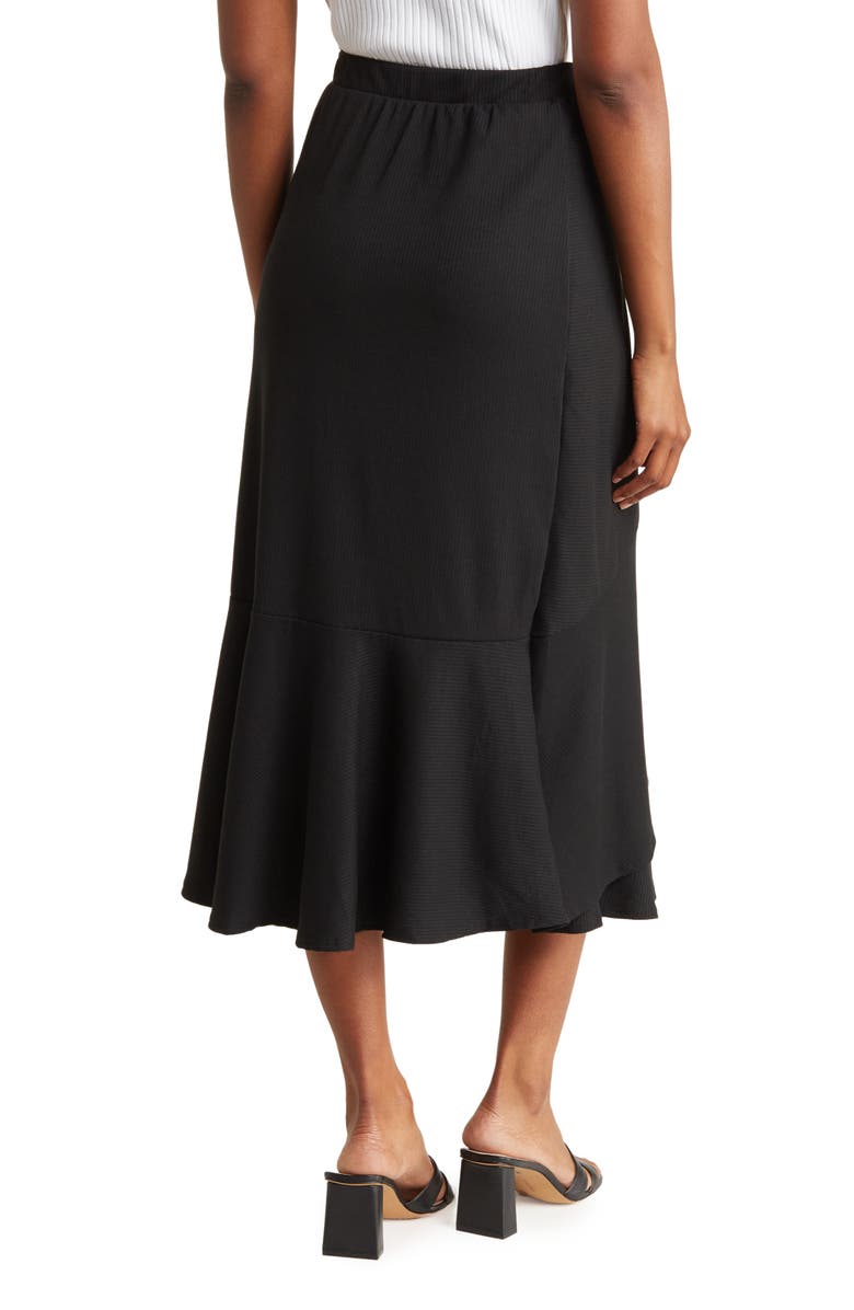 GO COUTURE Wrap Midi Skirt, Alternate, color, Black