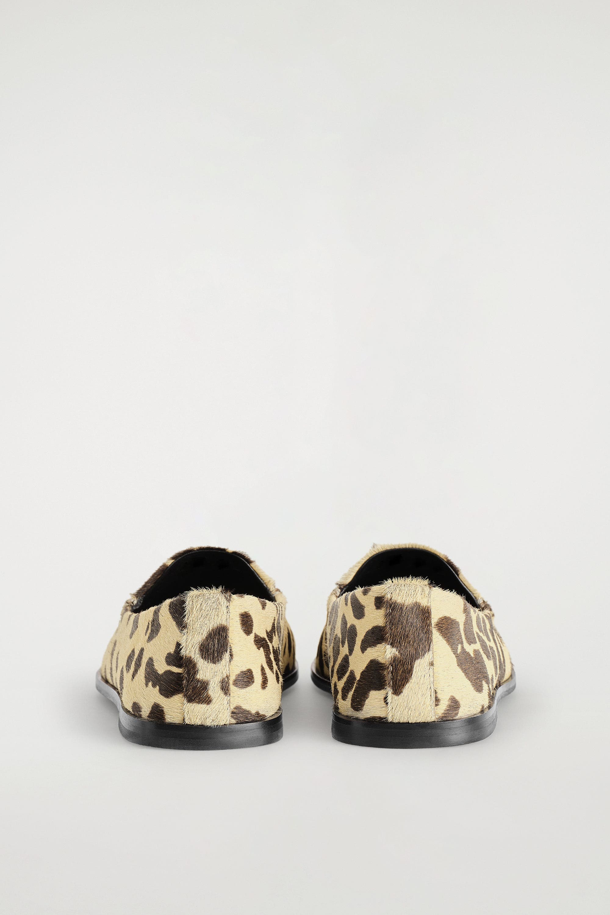 COS Animal-print Pony-hair Effect Leather Loafers, Alternate, color, Beige / Animal Print