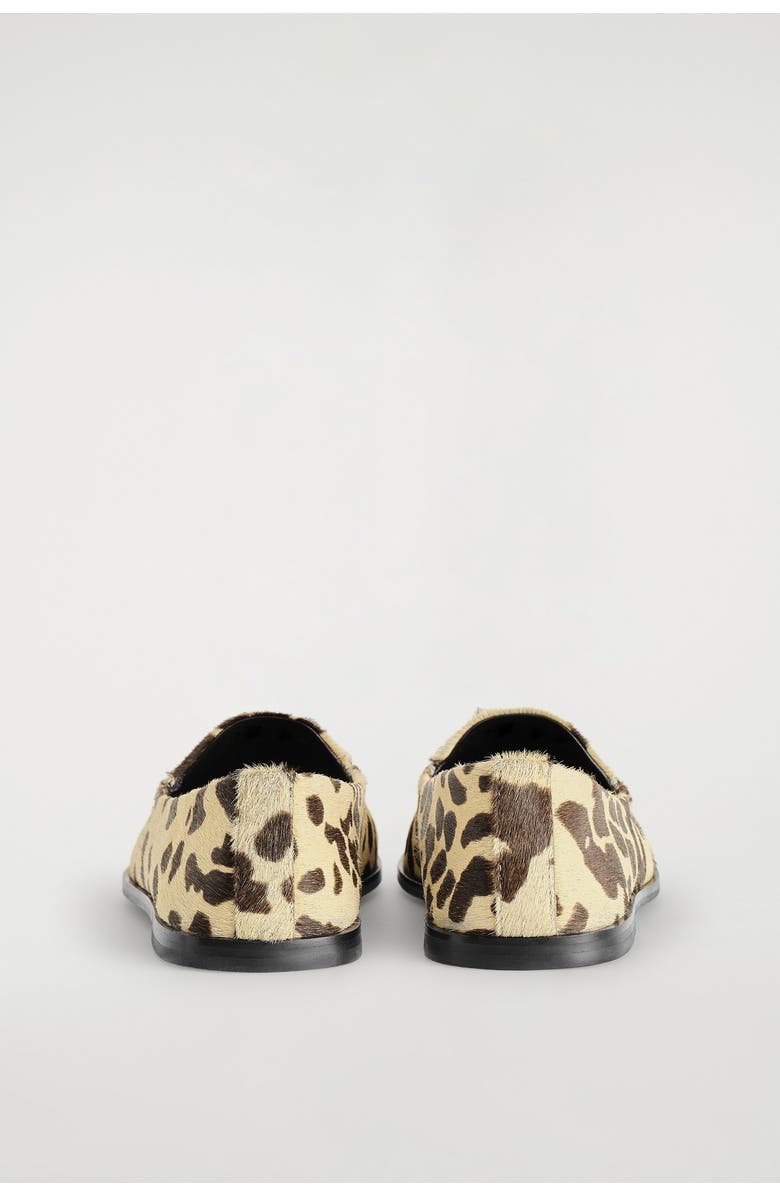 COS Animal-print Pony-hair Effect Leather Loafers, Alternate, color, Beige / Animal Print