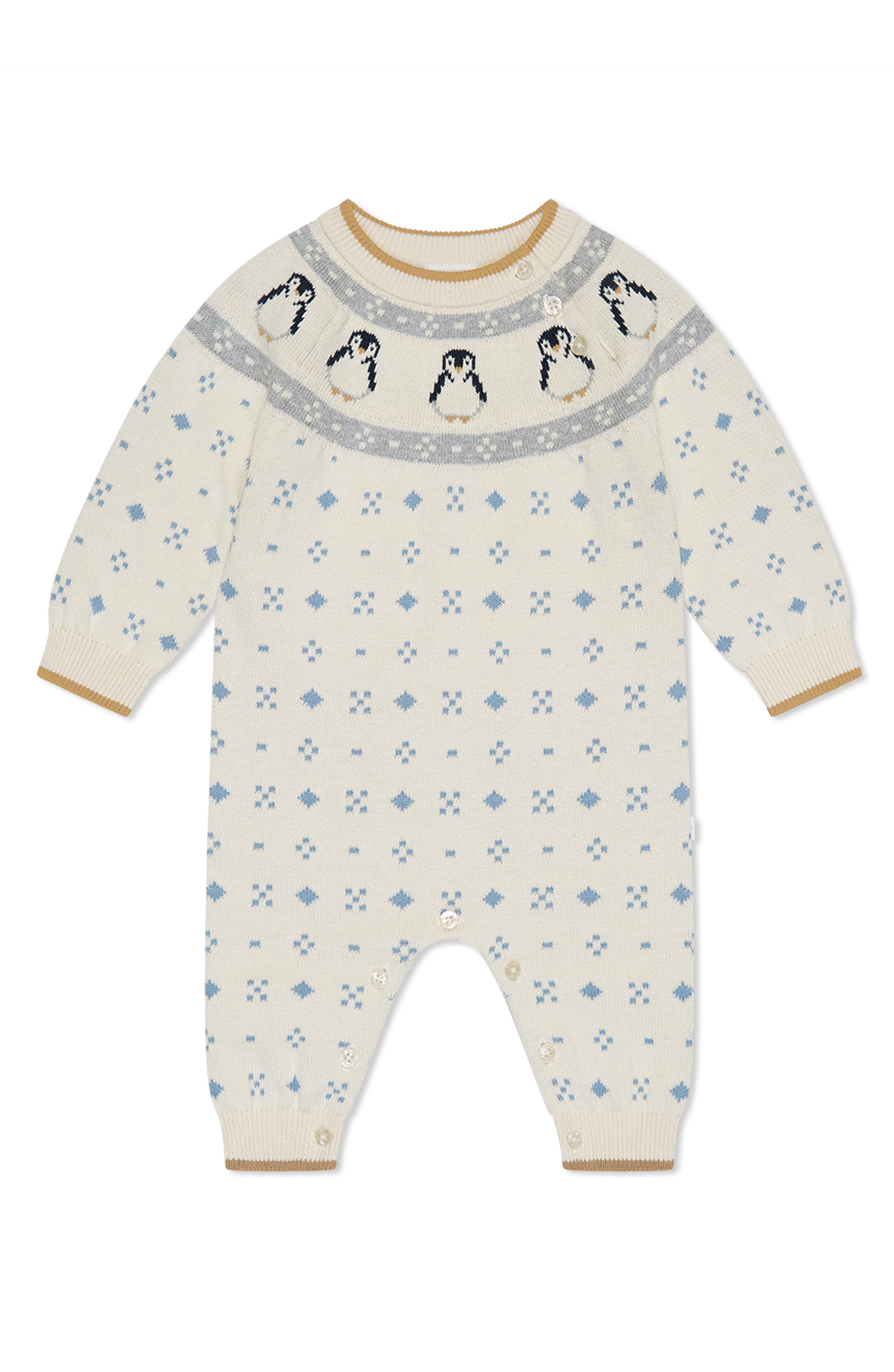 MORI Knit Organic Cotton Romper in Cream 