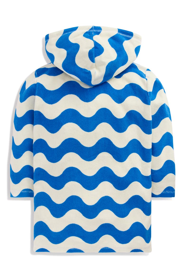 Kids' Romie Terry Hooded Cover-Up Dress, Alternate, color, IVORY AND BLUE WAVE