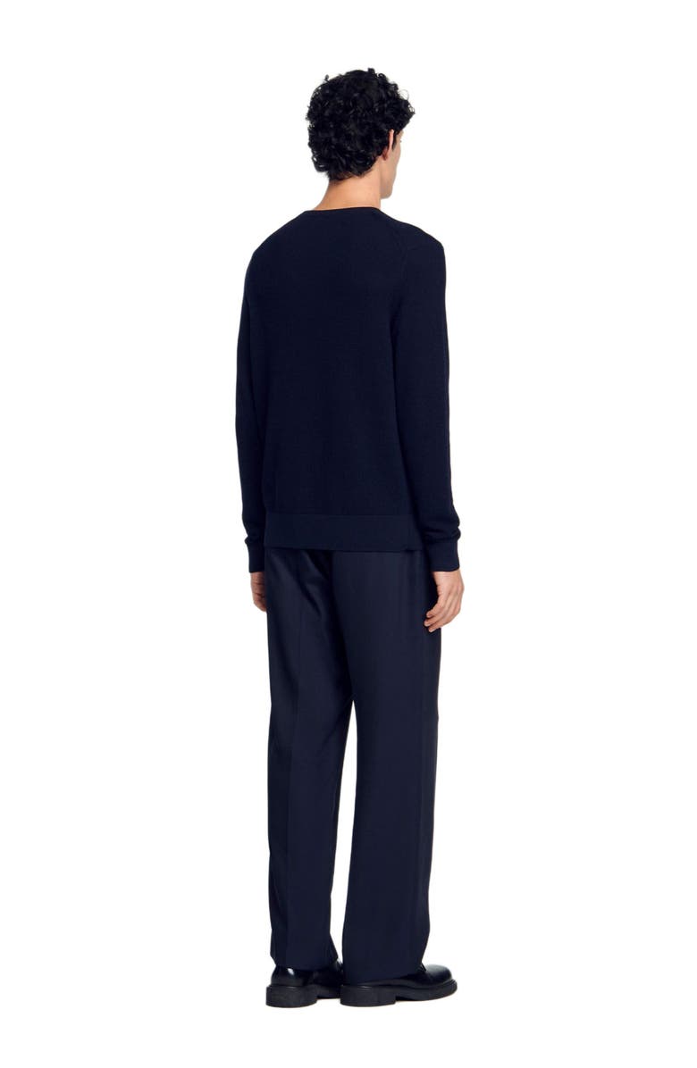 SANDRO Textured knit sweater, Alternate, color, Navy Blue