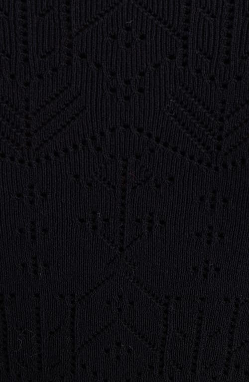 Isabel Marant Gisole Long Sleeve Pointelle & Pleated Maxi Sweater Dress In Black