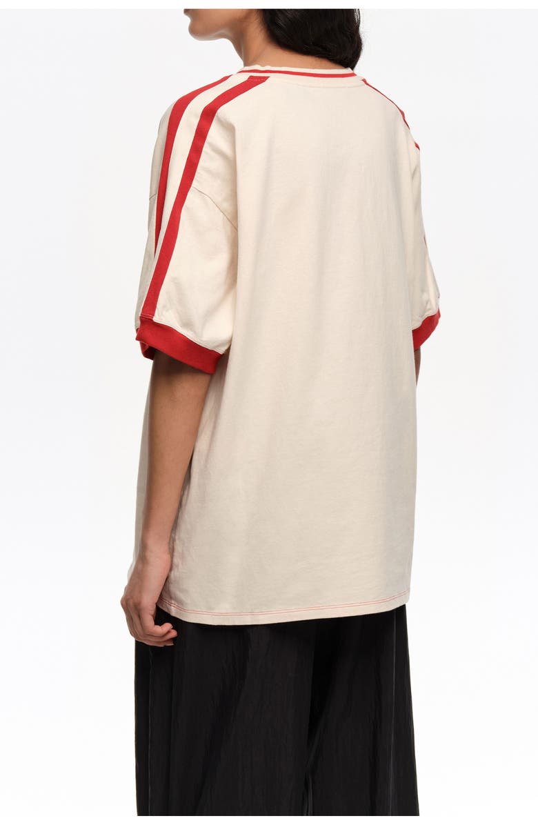 Bimba y Lola V-Neckline Dancers Logo T-Shirt, Alternate, color, Ivory