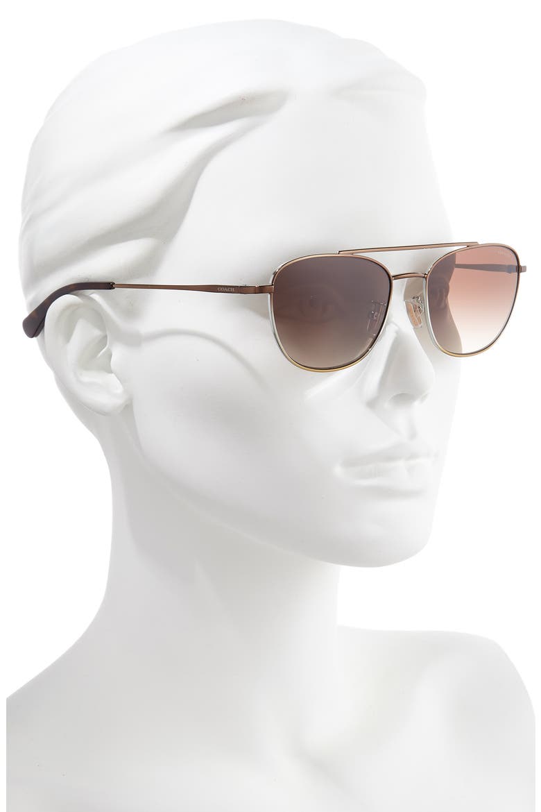 55mm Aviator Sunglasses, Alternate, color, BROWN