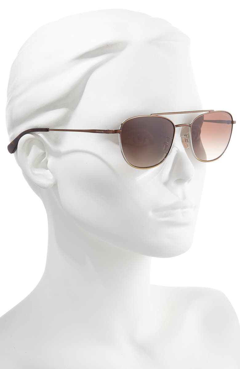 COACH 55mm Aviator Sunglasses, Alternate, color, 