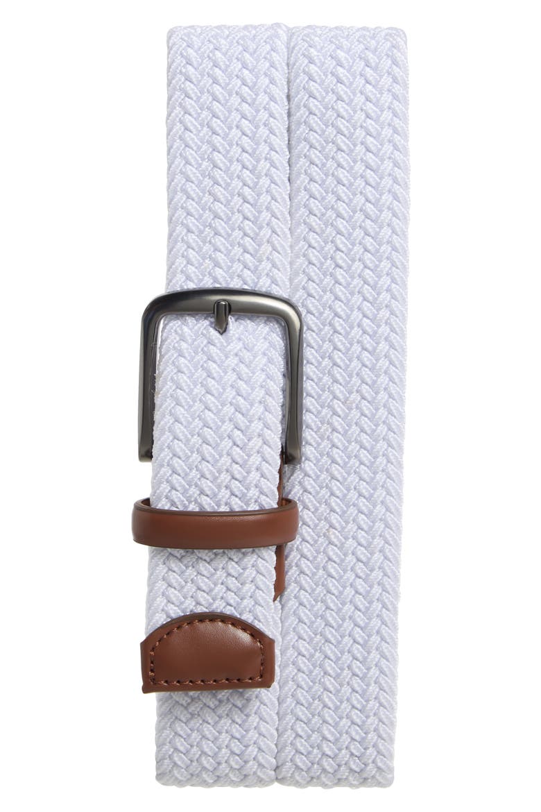 Stretch Woven Belt, Main, color, WHITE