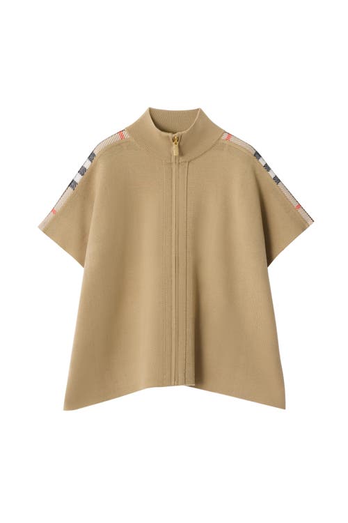 Burberry Reversible Check Wool Cape In Multi