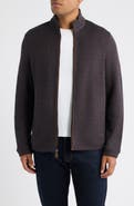 Johnston & Murphy Marled Rib Knit Zip Jacket