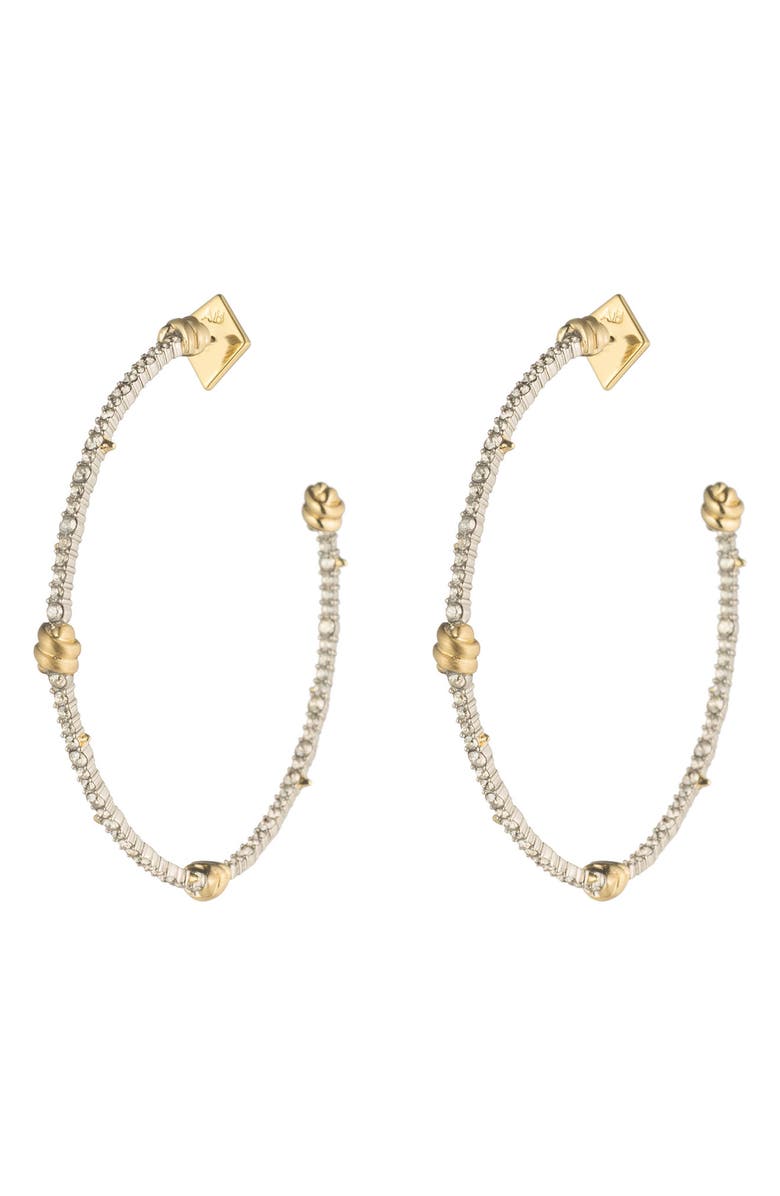 Alexis Bittar Crystal Pavé Knotted Hoop Earrings, Main, color,