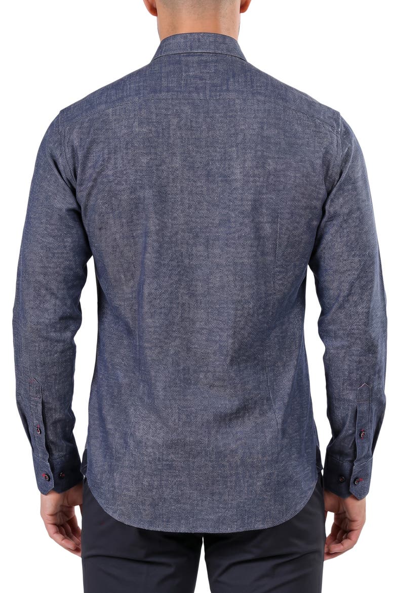 Einstein Stretch Long Sleeve Dress Shirt, Alternate, color, BLACK