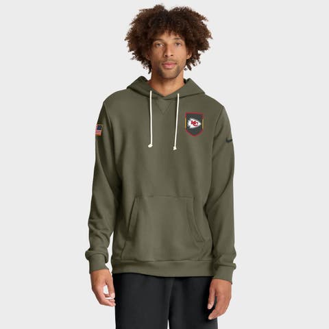 Men's Nike Olive Kansas City Chiefs 2025 Salute to Service Sideline Standard Issue Dri-FIT Hoodie