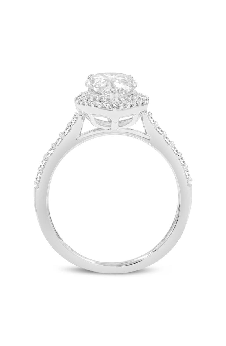 LuvMyJewelry Yasmin 14K White Gold Pear Lab Grown Diamond Halo Engagement Ring - 2.23 Ct, Alternate, color, 
