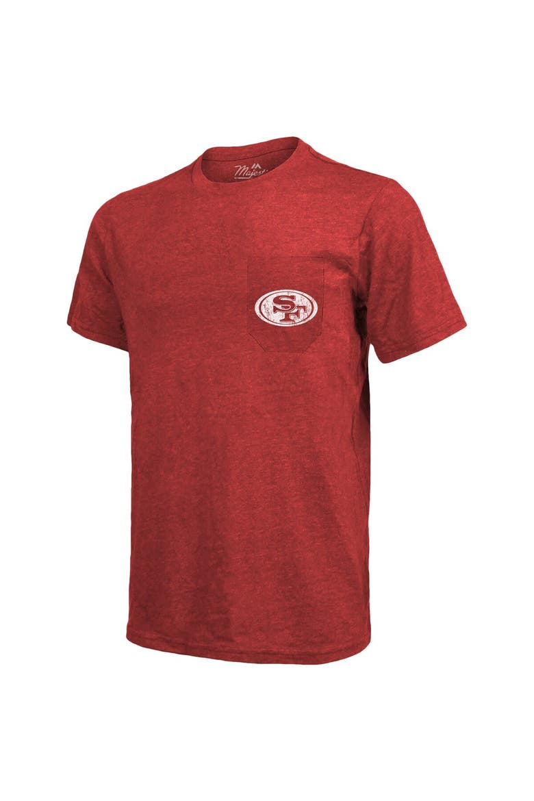 San Francisco 49ers Majestic Threads Tri-Blend Pocket T-Shirt - Scarlet, Alternate, color, Scarlet