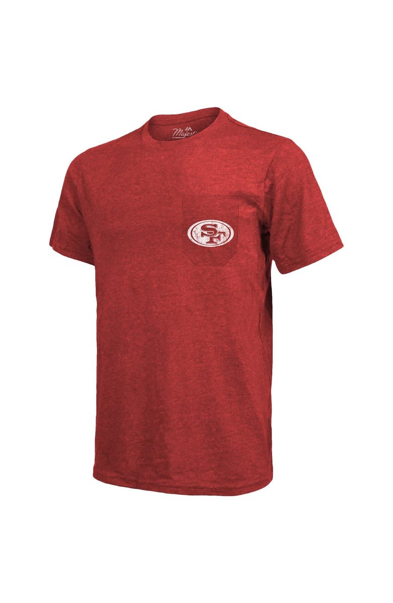 Majestic Threads San Francisco 49ers Majestic Threads Tri-Blend Pocket T-Shirt - Scarlet, Alternate, color, Scarlet