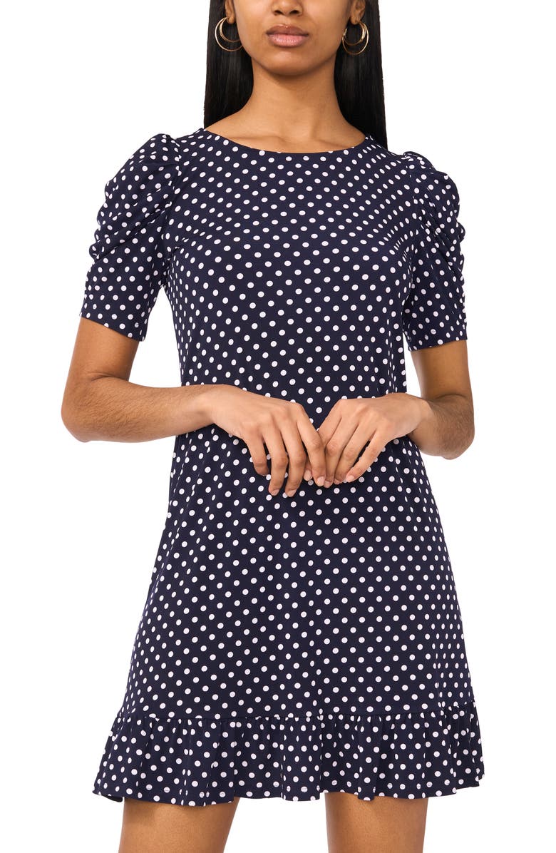 Halogen<sup>®</sup> Puff Sleeve Minidress, Alternate, color, Classic Navy