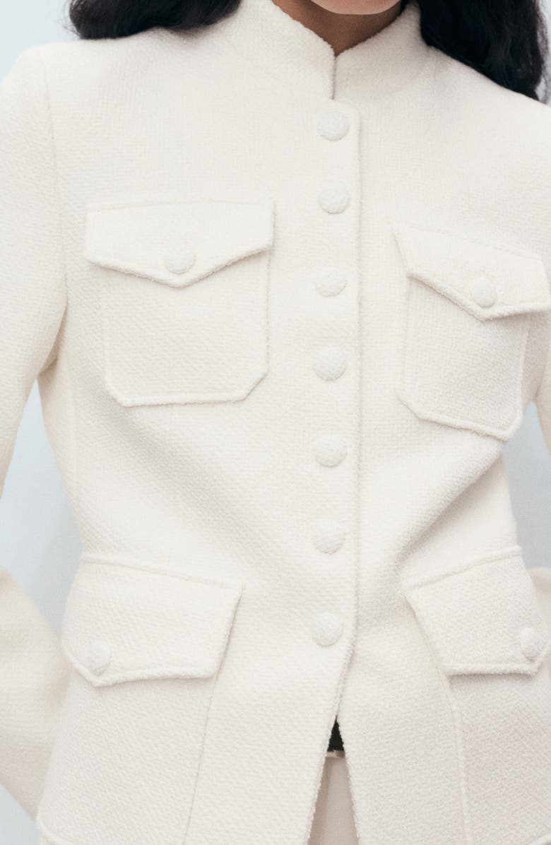 MANGO Bouclé Jacket, Alternate, color, Off White