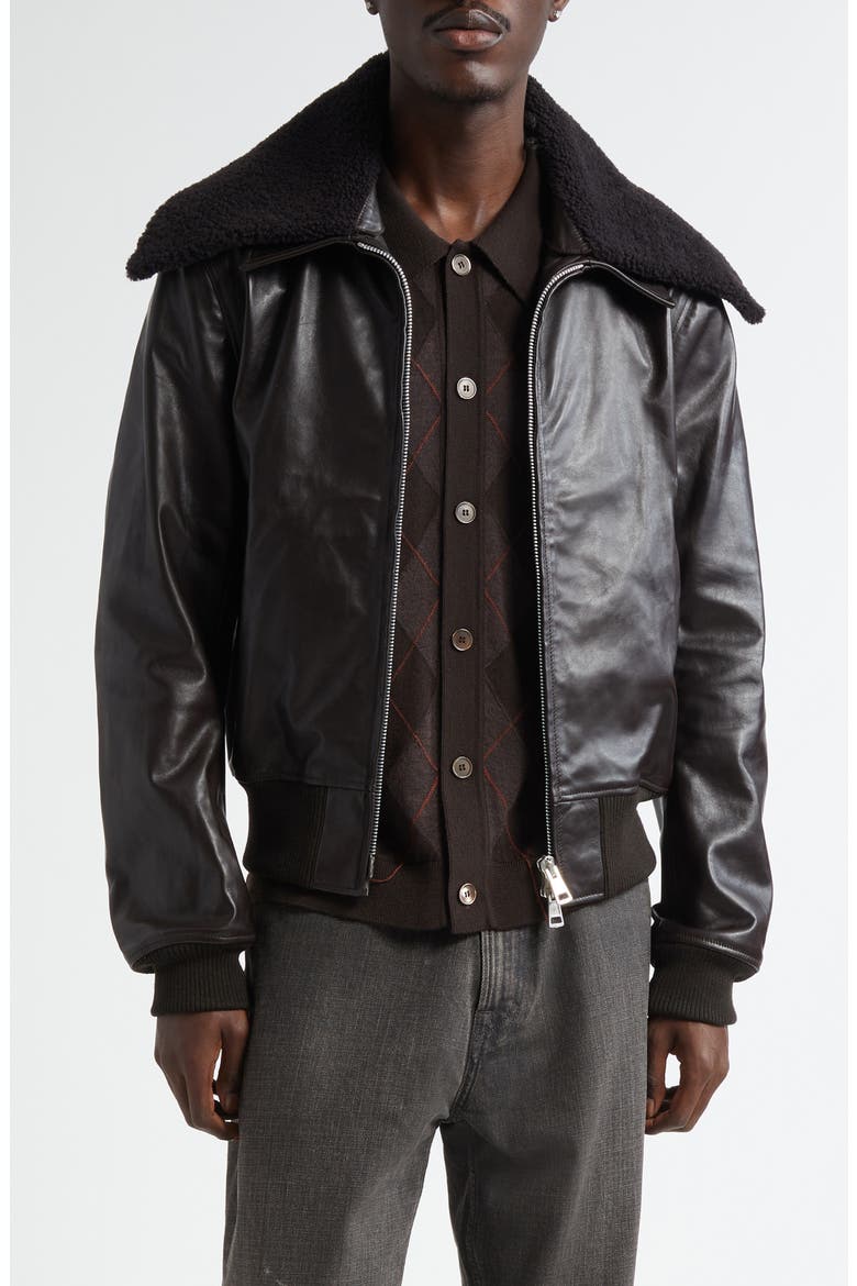 ジャケット・アウター OUR LEGACY SS25 Pharos Bomber / 46 Pharos Leather Bomber Jacket with Removable Genuine Shearling