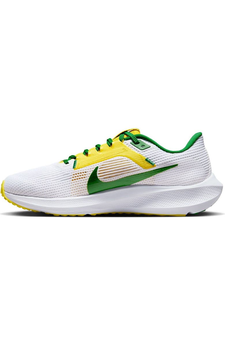 Nike Unisex Nike White Oregon Ducks Zoom Pegasus 40 Running Shoe, Alternate, color,