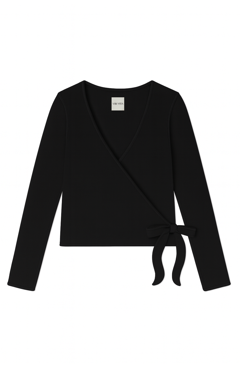 VIR VITA Margot Wrap Top, Main, color, Black