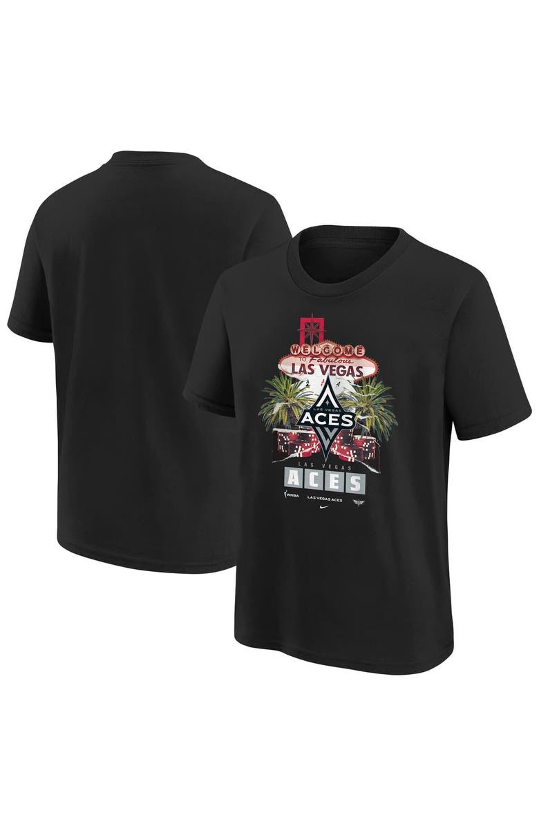 Nike Youth Nike Black Las Vegas Aces Original Content T-Shirt, Main, color, Black