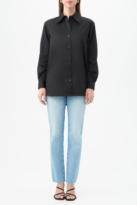 Litsa Oversized Poplin Button Up Top