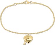 DELMAR Heart & Key Charm Bracelet