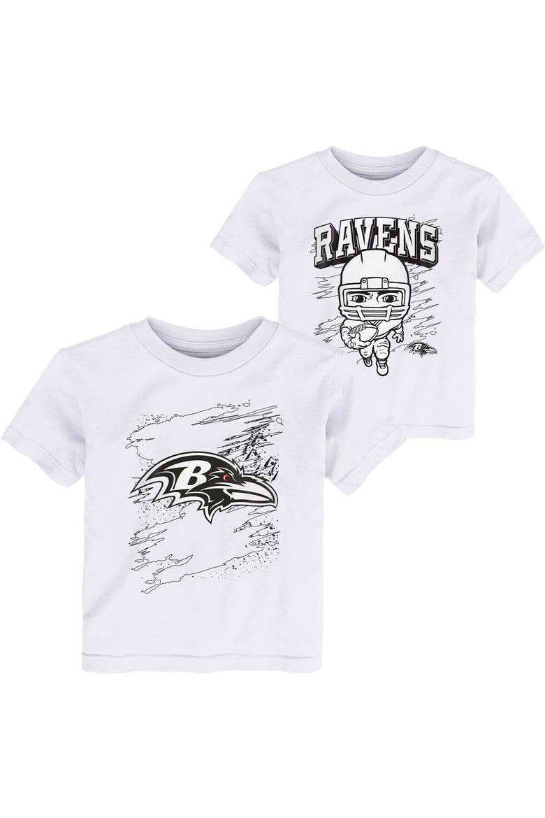 Toddler White Baltimore Ravens Coloring Activity Two-Pack T-Shirt Set, Alternate, color, White