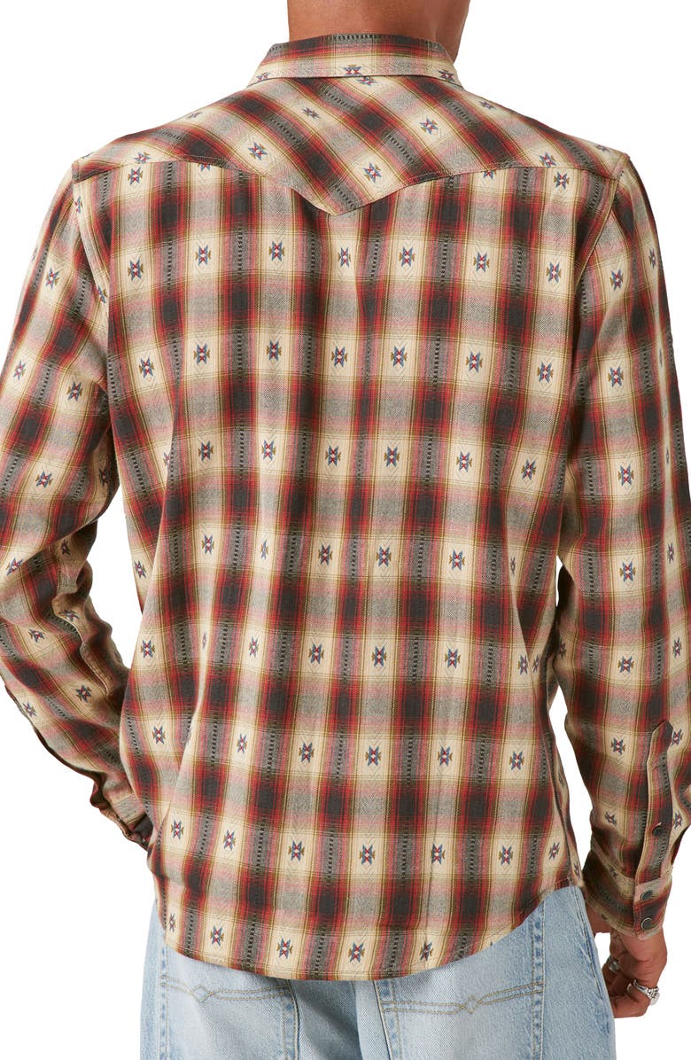 Lucky Brand Plaid Dobby Western Snap-Up Shirt, Alternate, color, 