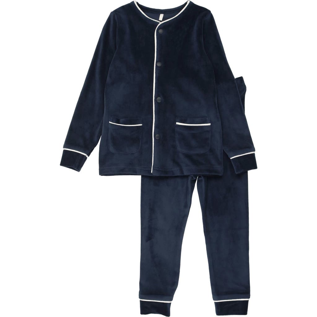 Pouf Boys Velour Pj In Blue