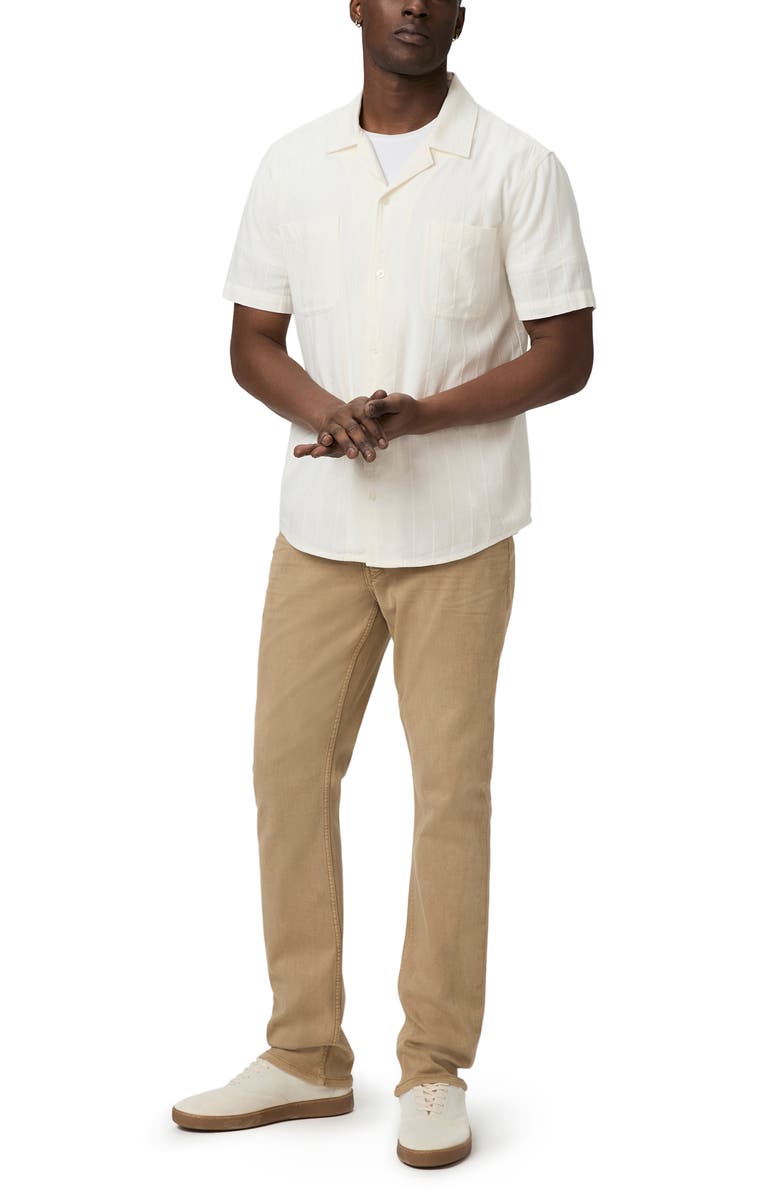 PAIGE Jacobson Stripe Jacquard Camp Shirt, Alternate, color, Varnished Ivory