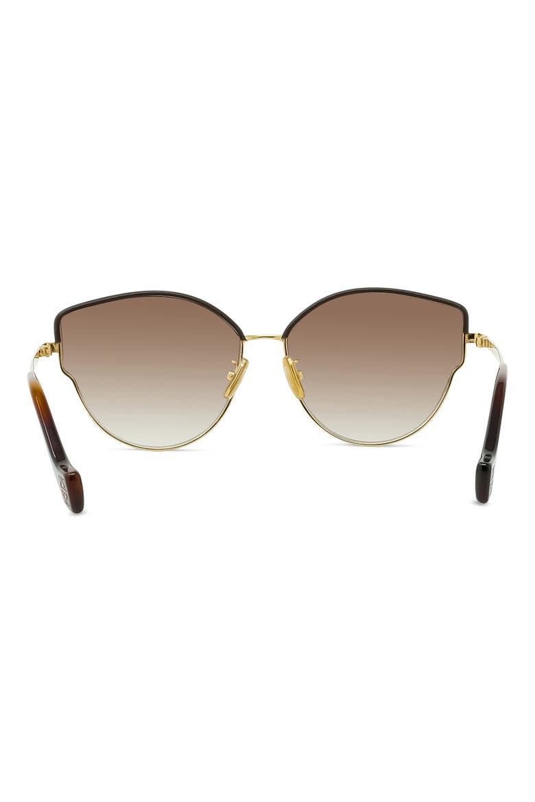 60mm Gradient Butterfly Sunglasses, Alternate, color, ROSE GOLD/RED LEATHER/BRWN
