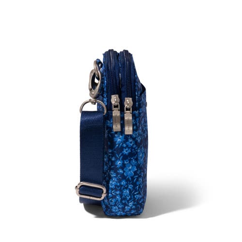 Baggallini Modern Take Two Rfid Crossbody Bag In Navy Petal