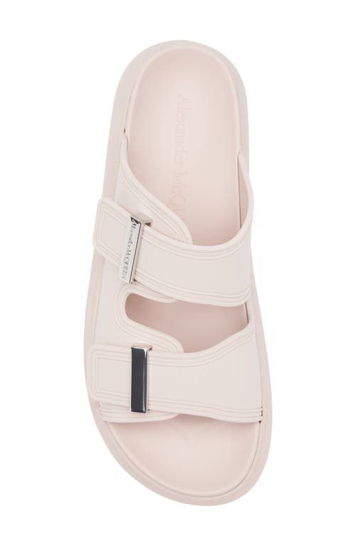 Shop Alexander Mcqueen Mcqueen Hybrid Slide Sandal In Tea Rose/silver
