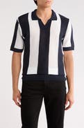 TOM BAINE Johnny Collar Short Sleeve Knit Sweater