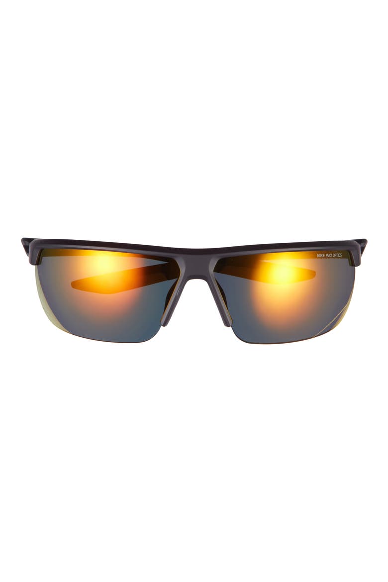 71mm Nike Tempest Performance Sunglasses, Main, color, MATTE GRIDIRON/ORANGE MIRRO