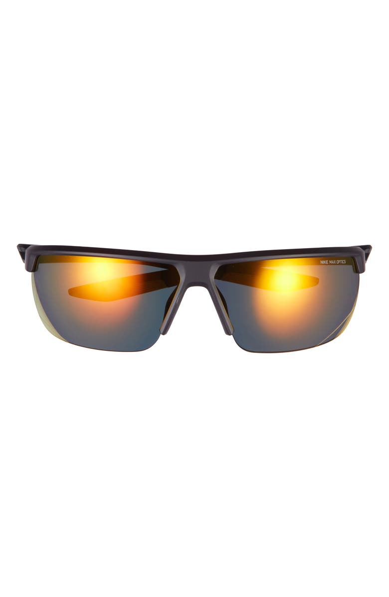 Nike 71mm Nike Tempest Performance Sunglasses, Main, color, Matte Gridiron/Orange Mirro