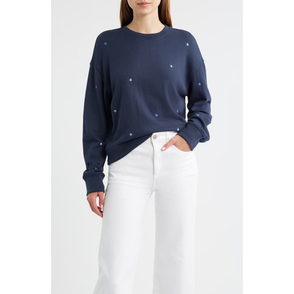 Rails Ramona Star Embroidered Crewneck Sweatshirt In Blue