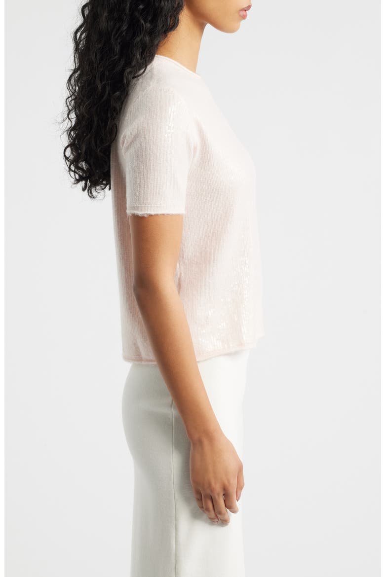 Short Sleeve Sequin Sweater, Alternate, color, PASTEL PINK