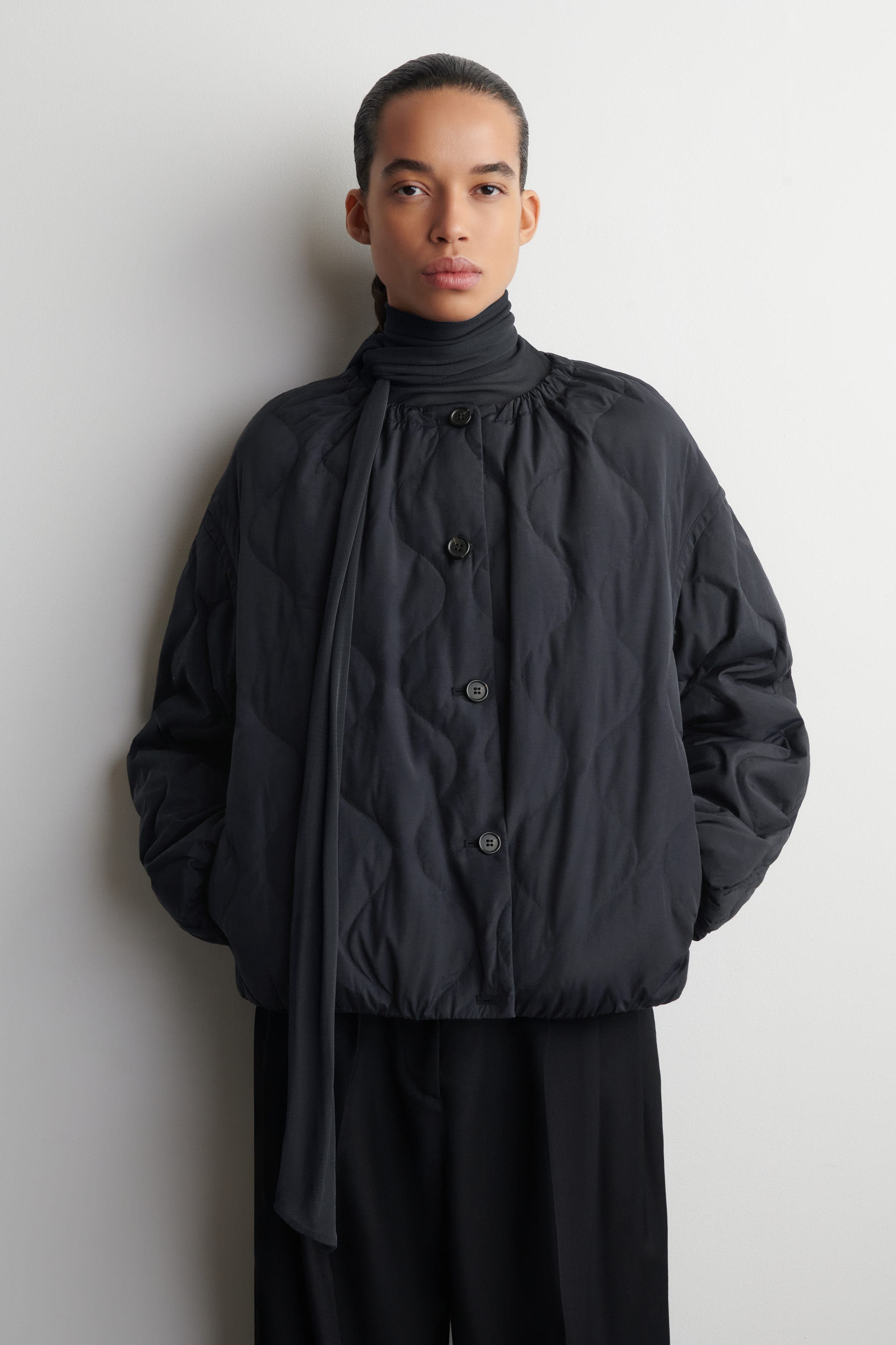 Gathered Quilted Down Jacket - image 4