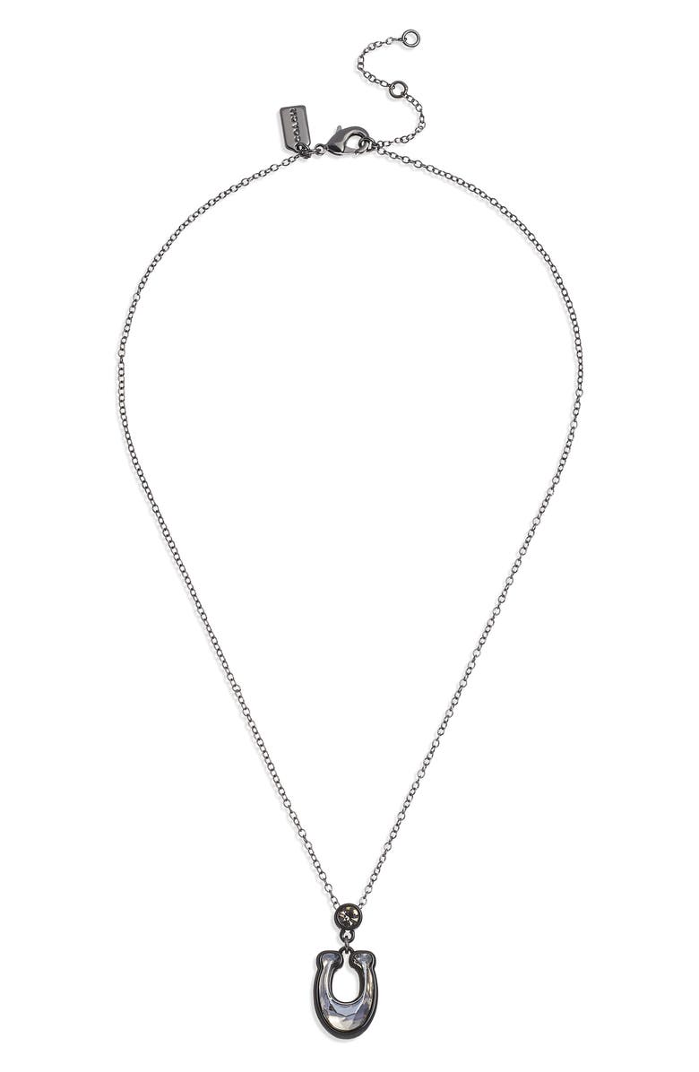 COACH Faceted-C Pendant Necklace, Main, color, 