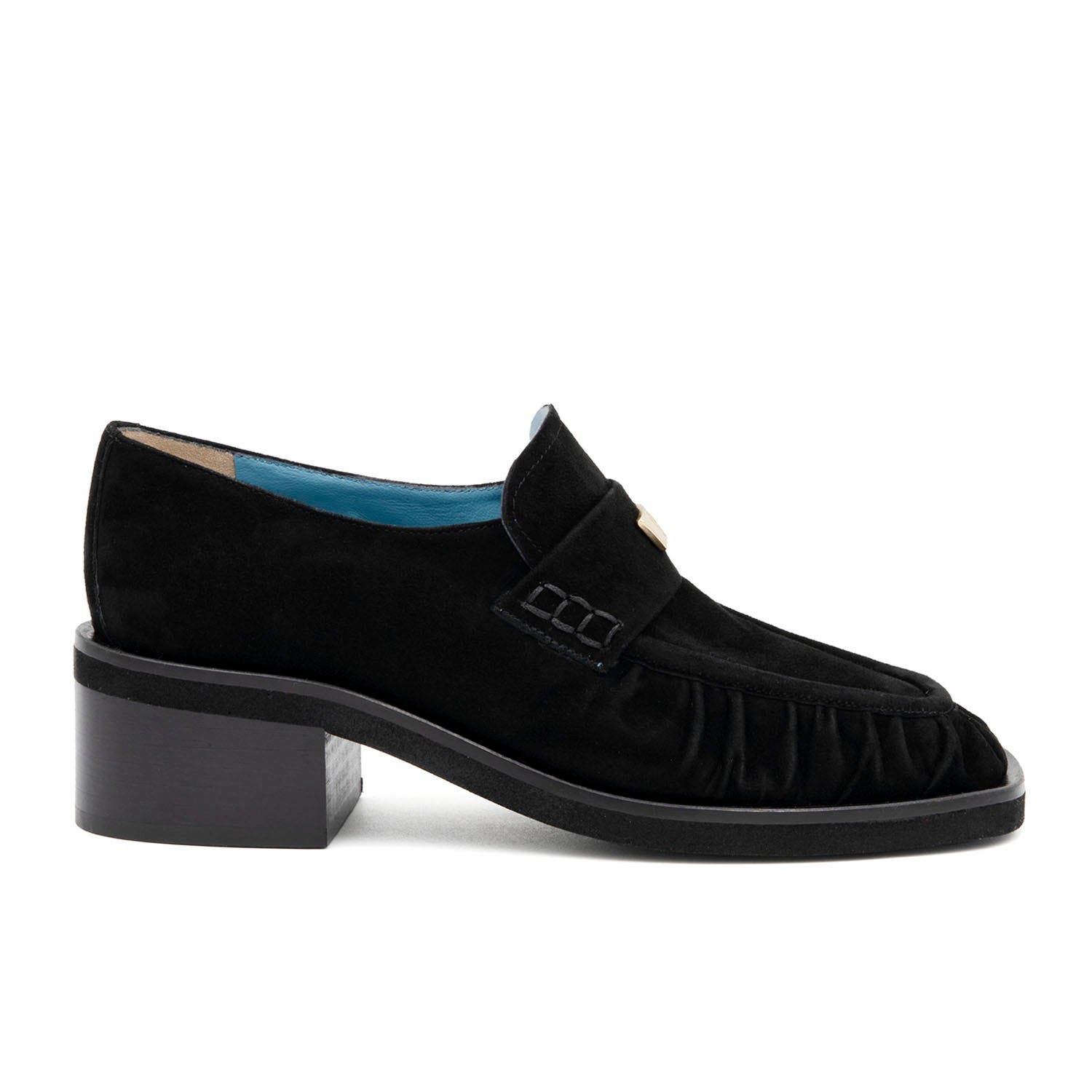 Cortina Block Heel Loafer, Alternate, color, Black