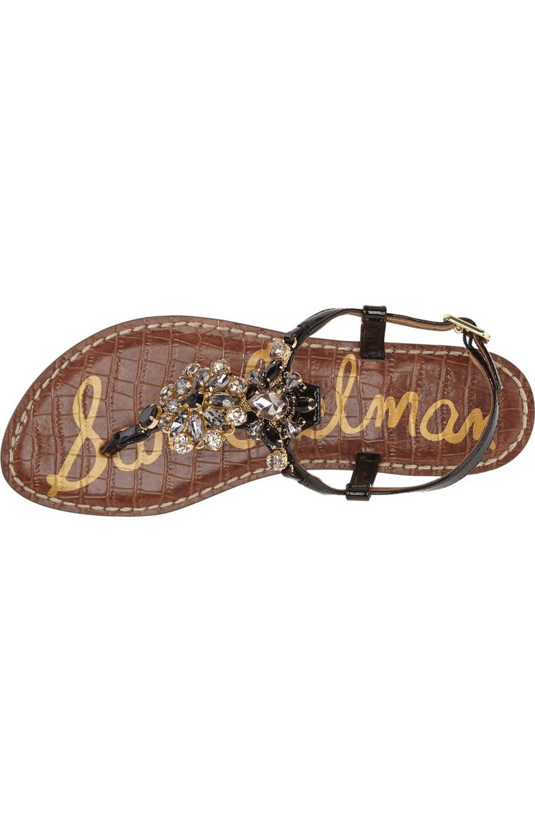 Sam Edelman 'Grayson' Crystal Flower Flat Sandal, Alternate, color,