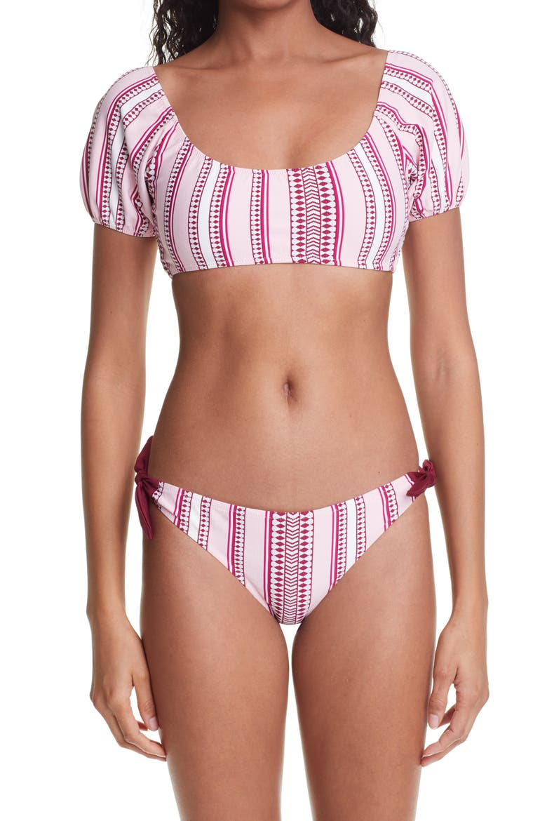 Neela Pouf Crop Bikini Top, Main, color, PINK C2