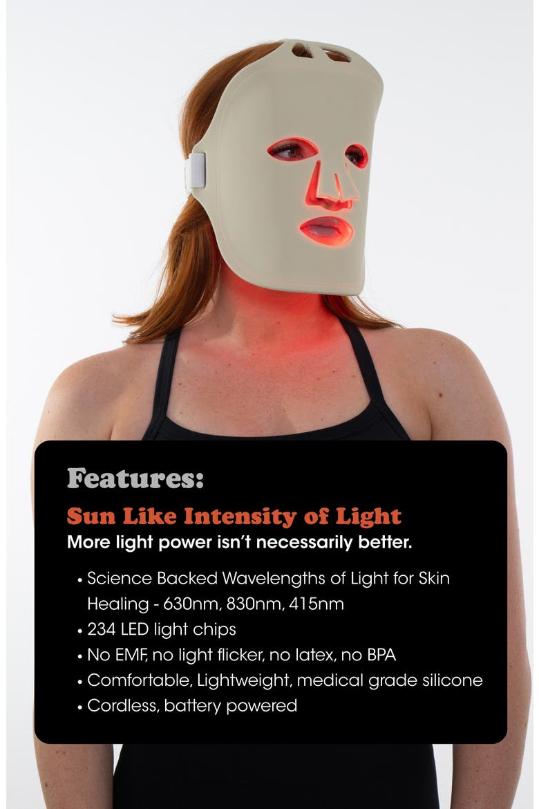 Red Light Therapy Mask, Alternate, color, LIGHT GREY