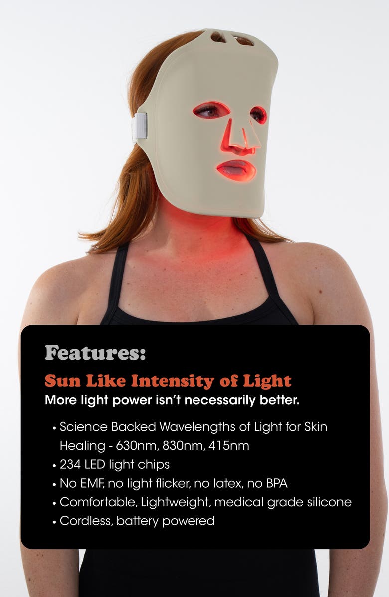 fringe Red Light Therapy Mask, Alternate, color, Light Grey